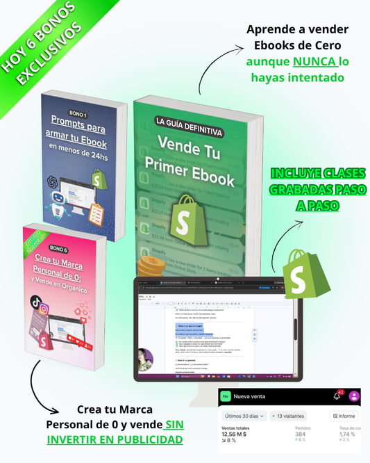 La Guía Definitiva: Vende Tu Primer Ebook + CLASES GRABADAS + 6 BONOS DE REGALO🎁